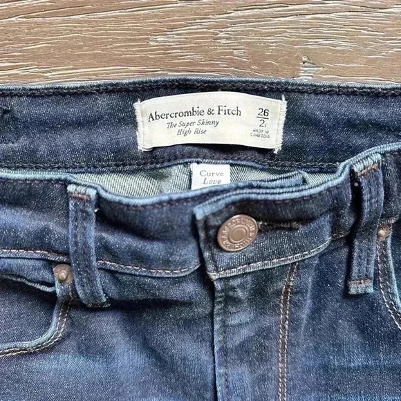 Abercrombie & Fitch The Super Skinny Ankle High Rise Curve Love Denim 26/2 - Picture 2 of 10